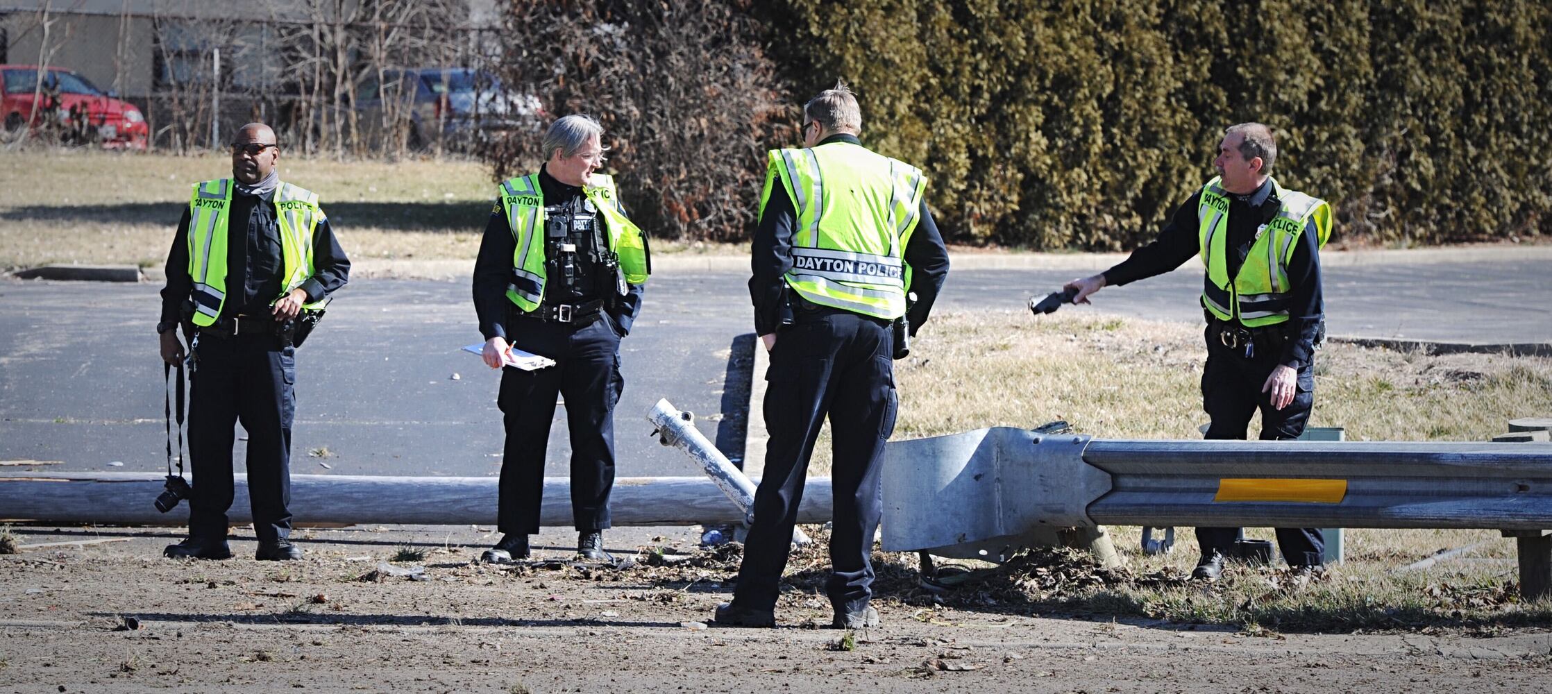 PHOTOS: Police crews respond to single-car crash in Dayton