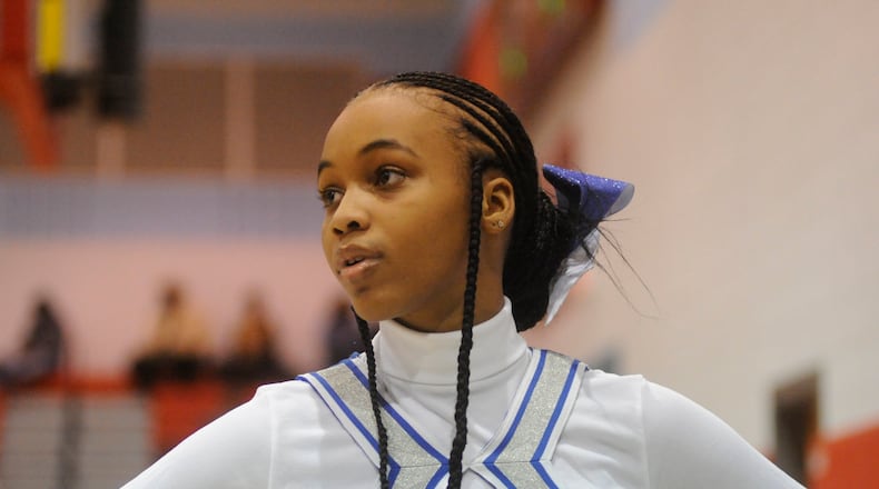 Dunbar cheerleader Faith Brooks. MARC PENDLETON / STAFF