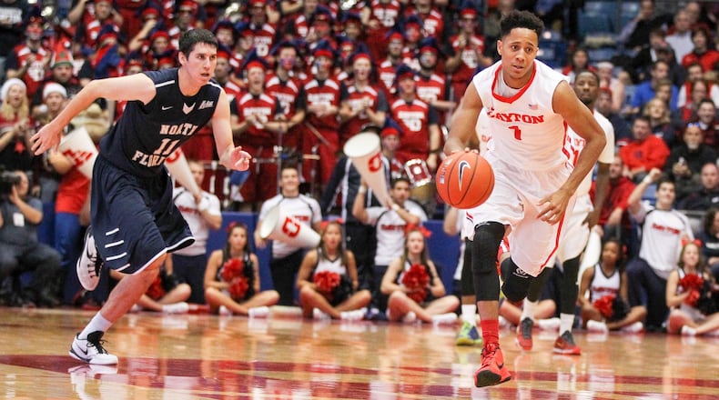 Dayton’s Darrell Davis brings the ball up the court against North Florida on Saturday, Dec. 5, 2015 at UD Arena in Dayton. David Jablonski/Staff