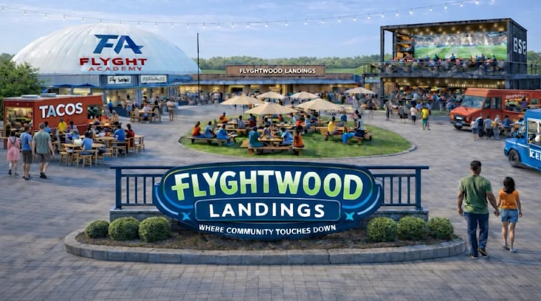 Chris Wright, former UD Flyer and founder of The Wright Way Foundation, announced plans to create Flyghtwood Landings, a multi-purpose entertainment district featuring a food truck park, year-round vendors, leasing spaces, festivals and more. CONTRIBUTED