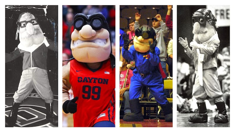 Rudy Flyer, The UD mascot through the years. DAYTON DAILY NEWS ARCHIVES.