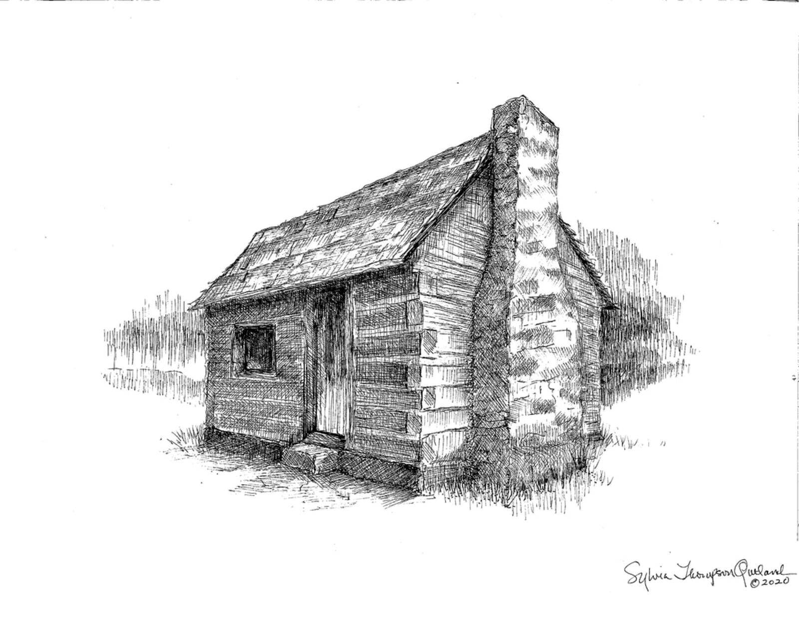 This is a rendering of the early Ohio pioneer cabin to be reconstructed in Lebanon.