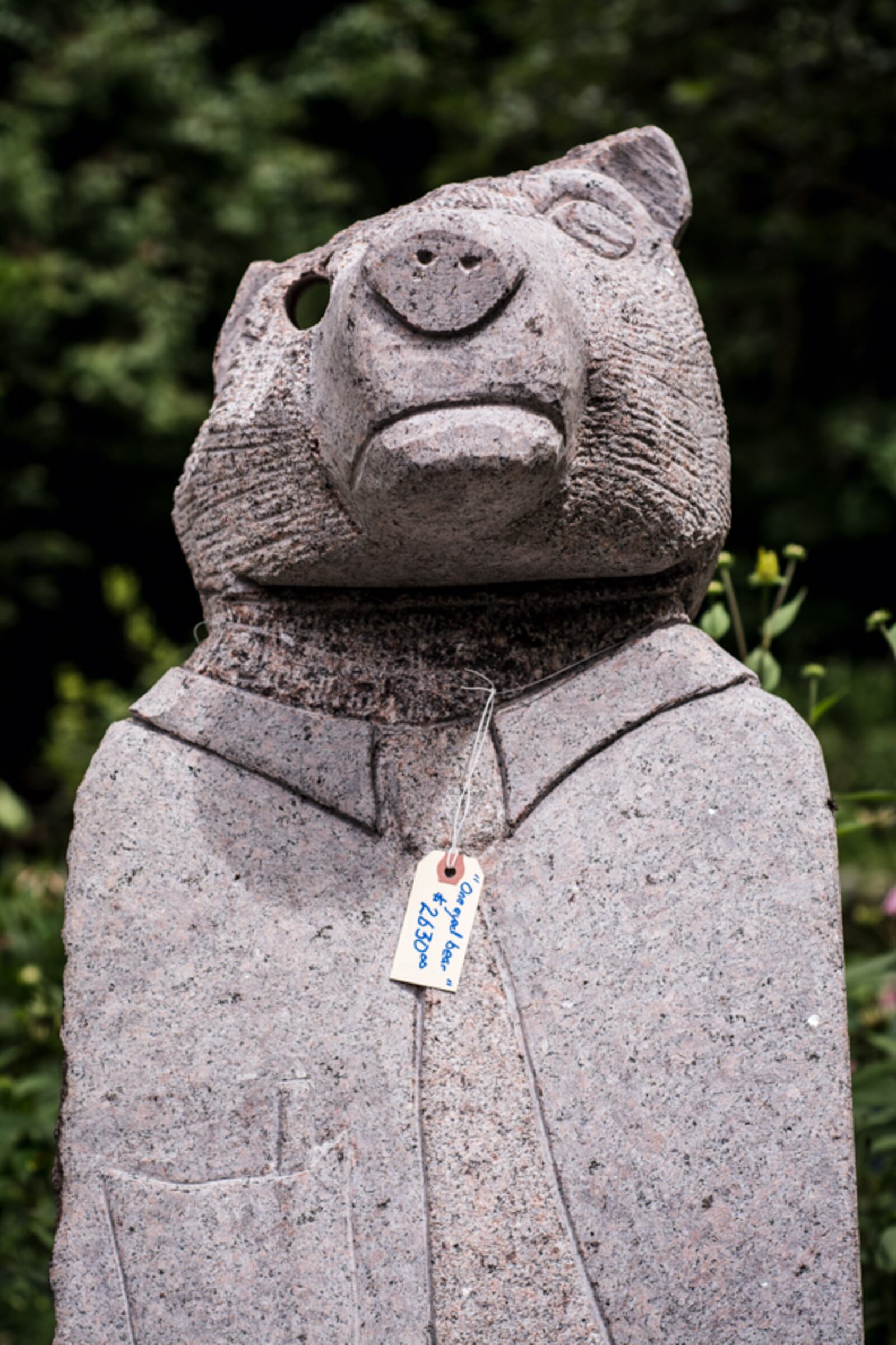 More than 70 Appalachian artists will have their work on display at Lilyfest. Pieces range from pencil sketches featuring the Hocking Hills landscape to lovable pieces like this crooked bear and more. Photo by Elizabeth Nihiser.