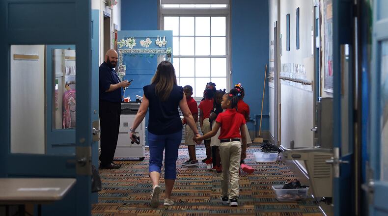 Students going to classes on the first day of school Thursday, Aug. 8, 2024 at DECA Prep School. MARSHALL GORBY\STAFF