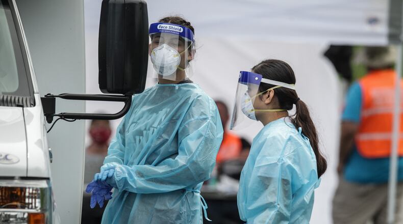 Pop-up COVID-19 tests have been popping up all over Dayton this summer like this one in North Bend Blvd. Hospitals in Southwest Ohio are concerned about the recent up-tick in COVID-19 cases.