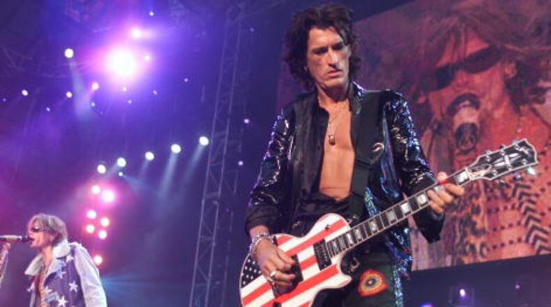 Aerosmith onstage performing at the United We Stand: What More Can I Give? Concert a music benefit in the Nation's Capital to raise money in support of the recovery efforts from the September 11th attacks on America. The proceeds will go to various relief funds. October 21, 2001 (Photo: Scott Gries/ImageDirect)