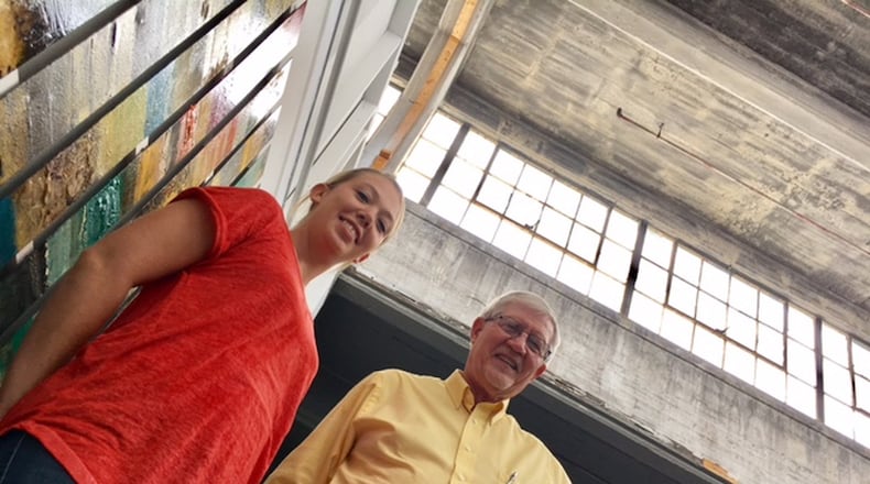 Krysten Smith, Front Street Buildings manager, and Chris Meyer, of Energy Optimizers USA, agree: There’s no place quite like Front Street. THOMAS GNAU/STAFF