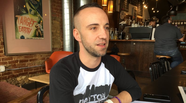 Casey Steckling, founder of Dayton Recovers and a person in long-term recovery, talks about the ways in which the community can move past it’s image as the “overdose capital.” KATIE WEDELL/STAFF