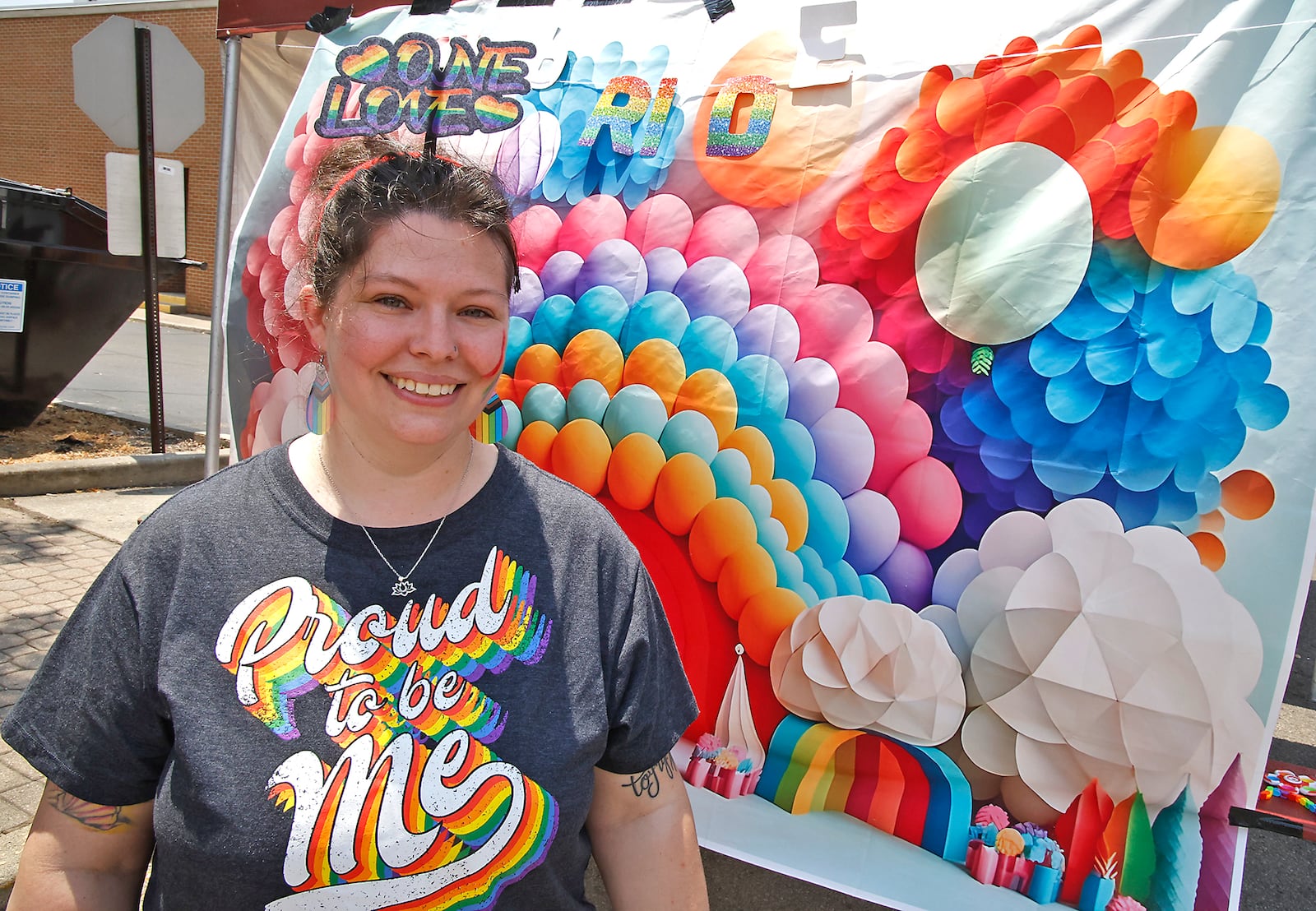 Esther Levingston at her booth Saturday, June 22, 2024 in downtown Springfield during the annual Pride Festival. There were live drag performances, food and local vendors as well as resources for health and mental wellness. BILL LACKEY/STAFF