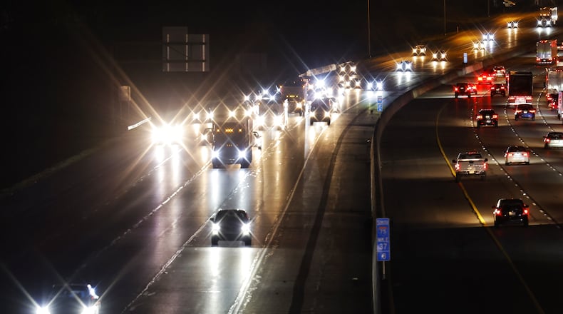Vehicles travel along Interstate 75 in Franklin Monday, Nov. 15, 2021. Thanksgiving travel is expected to be affected by the price of gas, which may reach a record-setting level by the holiday. NICK GRAHAM/STAFF