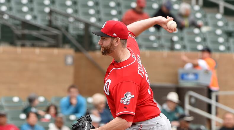 SCOTTSDALE, AZ - FEBRUARY 27: Scott Feldman #37 of the Cincinnati Reds delivers a first inning against the Arizona Diamondbacks at Salt River Fields at Talking Stick on February 27, 2017 in Scottsdale, Arizona. (Photo by Norm Hall/Getty Images)