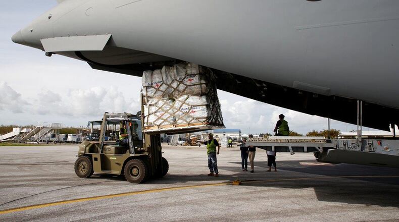 An Air Load Team unloads an emergency aid pallet from a C-17A Globemaster at Tonga’s Fua’amotu International Airport in the wake of Tropical Cyclone Gita. Urban search and rescue is considered a ‘multi-hazard’ discipline as it may be needed for a variety of emergencies or disasters, including earthquakes, hurricanes, typhoons, storms, tornadoes, floods, dam failures and other natural or man-made disasters. (RAAF photo/CPL Colin Dadd)