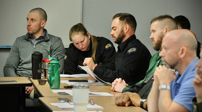 On Wednesday morning, March 2, 2022 about 18 Dayton Police officers took part in accessibility and accommodation training put on the Adult Advocacy Centers and Deaf World Against Violence Everywhere (DWAVE). MARSHALL GORBY\STAFF