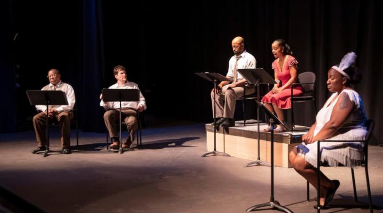 The cast of Jared Eberlein's 2019 Dayton Playhouse FutureFest-winning drama "Fall With Me." The 33rd annual FutureFest will take place July 19-21. PHOTO BY ART FABIAN