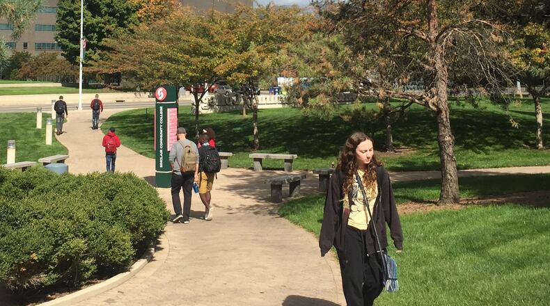 Students walk on the Sinclair Community College campus in this file photo. MAX FILBY / STAFF