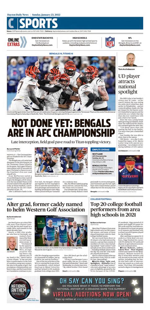 Dayton History Pages Bengals playoffs