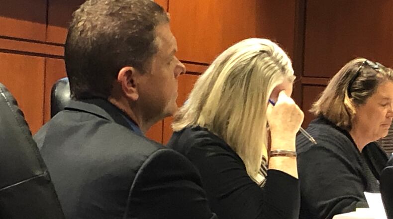 Timothy Hall listens during his trial in Warren County Common Pleas Court.