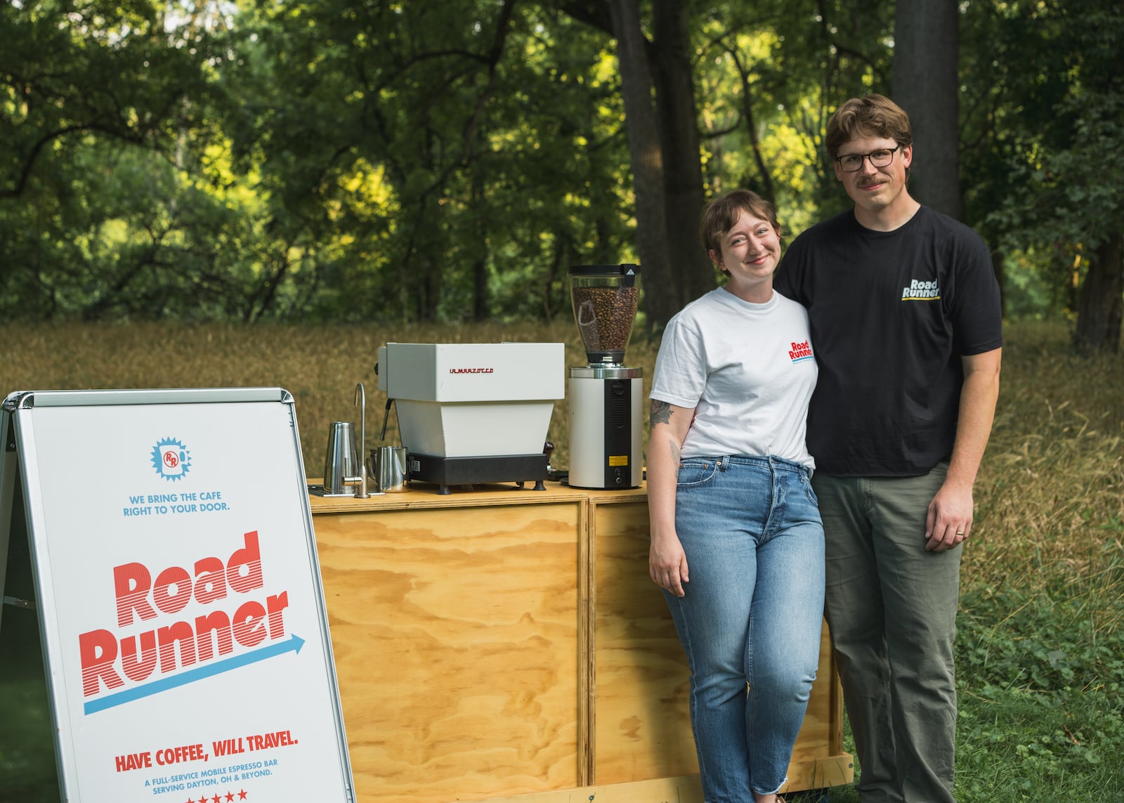 Road Runner is a mobile espresso bar serving coffee and tea. Pictured are owners Kay and Adam Lowe (CONTRIBUTED PHOTO).