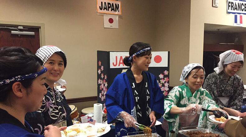 The cultures of many countries, including Japan, mingled at last year’s International Fair, organized by the International Spouses’ Group of Wright-Patterson Air Force Base, at the Holiday Inn in Fairborn. This year’s fair will return to the Holiday Inn April 16. (Skywrighter photo/Amy Rollins)