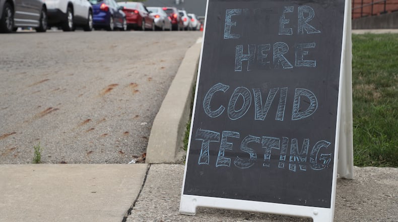 The Ohio Department of Health held a free pop-up COVID-19 testing clinic at the Rocking Horse Center in Springfield Tuesday evening. BILL LACKEY/STAFF