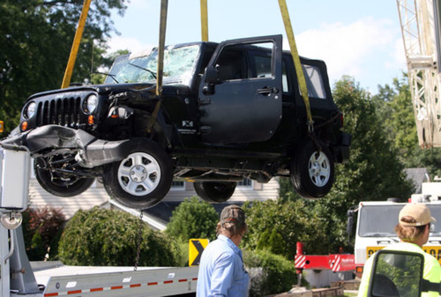 Jeep driven into pool