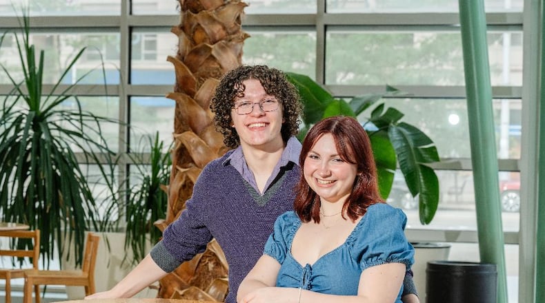 Connor Egloff of Stivers School for the Arts and Sydney Korpusik of Centerville High School represented Dayton at the 15th annual Jimmy Awards June 24 in New York City. PHOTO BY MATT SILVER