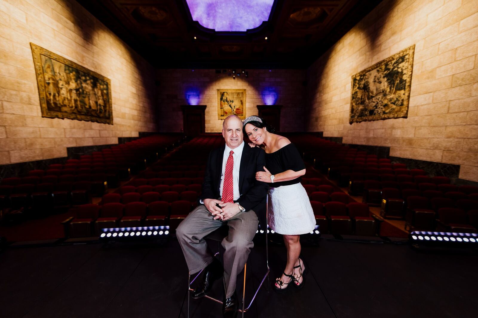 Stuart and Mimi Rose are pictured in the Dayton Art Institute auditorium which has been renamed in their honor. The couple will receive the Governor’s Award for the Arts on Wednesday, May 16. CONTRIBUTED PHOTO BY THE CARRS PHOTOGRAPHY