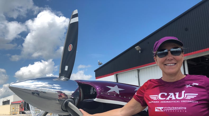 Vicky Benzing will perform at the Vectren Dayton Air Show for the first time this weekend. KARA DRISCOLL/STAFF