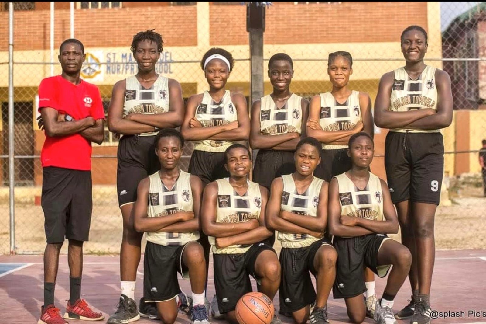 Grace Okih’s high school team – called Topfield College – in Lagos, Nigeria.  Grace is standing on the right. CONTRIBUTED PHOTO