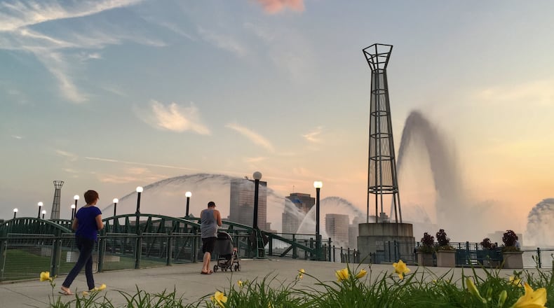 The Rive Rivers Fountain of Lights operates from Memorial Day weekend through Labor Day. This is what it looked like last Labor Day weekend.