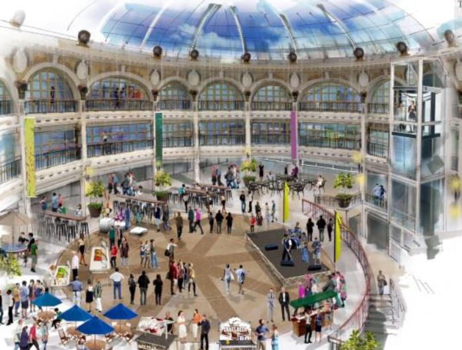 A rendering of proposed development of the Dayton Arcade.