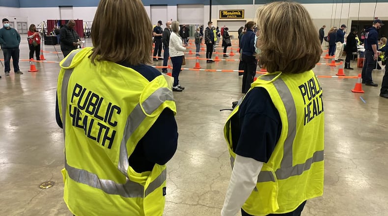 Public Health - Dayton & Montgomery County is holding vaccination clinics for eligible front line workers who were invited to come get vaccinated. CONTRIBUTED