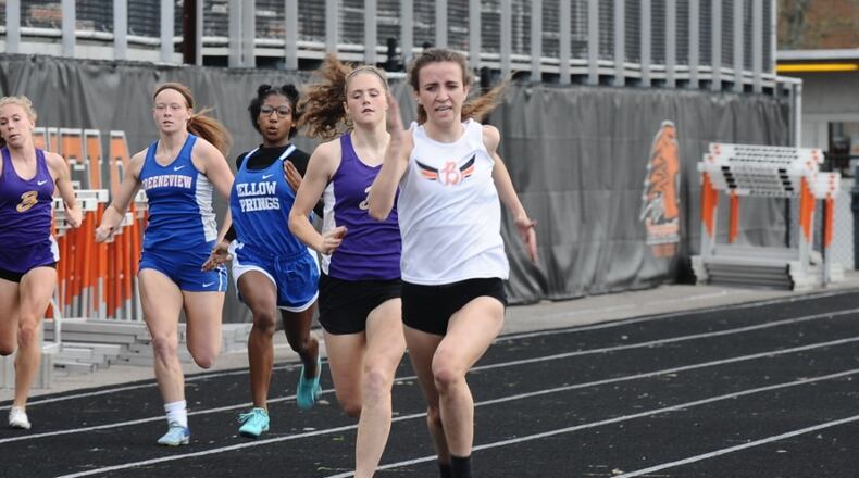 Beavercreek sophomore Abigail Hobbs won the 100- and 200-meter dashes at the Greene County Championships at Beavercreek on Thursday. Greg Billing / Contributed