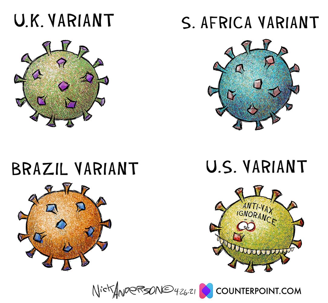 Week in cartoons: Biden's first 100 days, anti-vaxxers and more