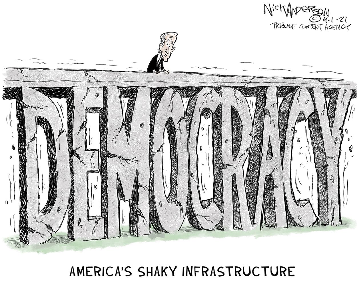 Week in cartoons: Gun control, infrastructure plan and more