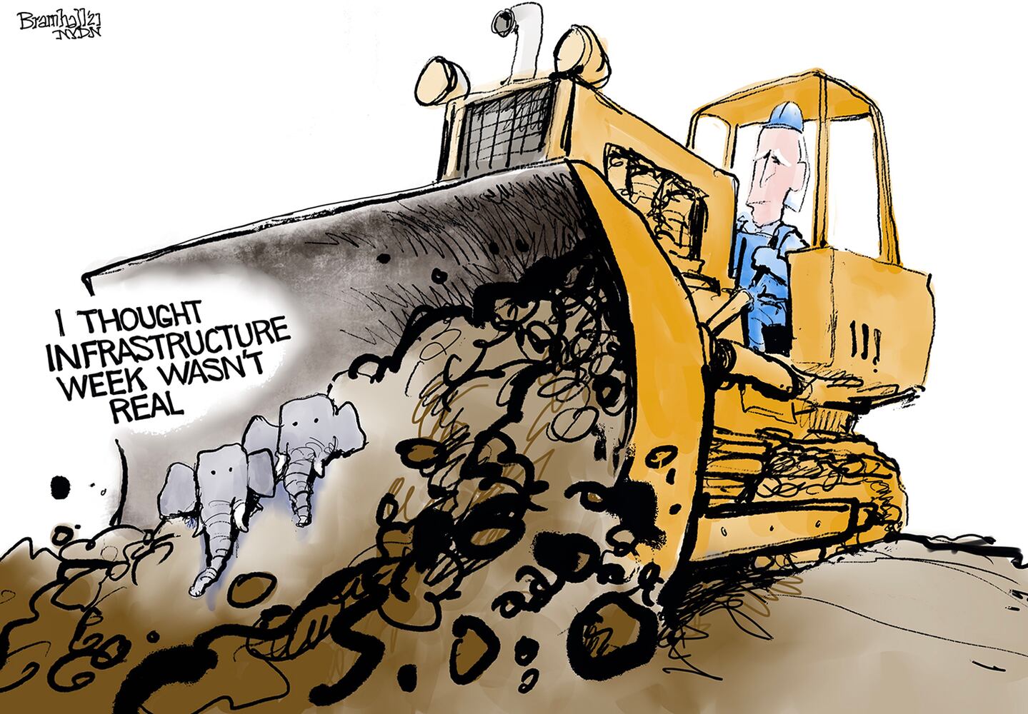 Week in cartoons: Gun control, infrastructure plan and more