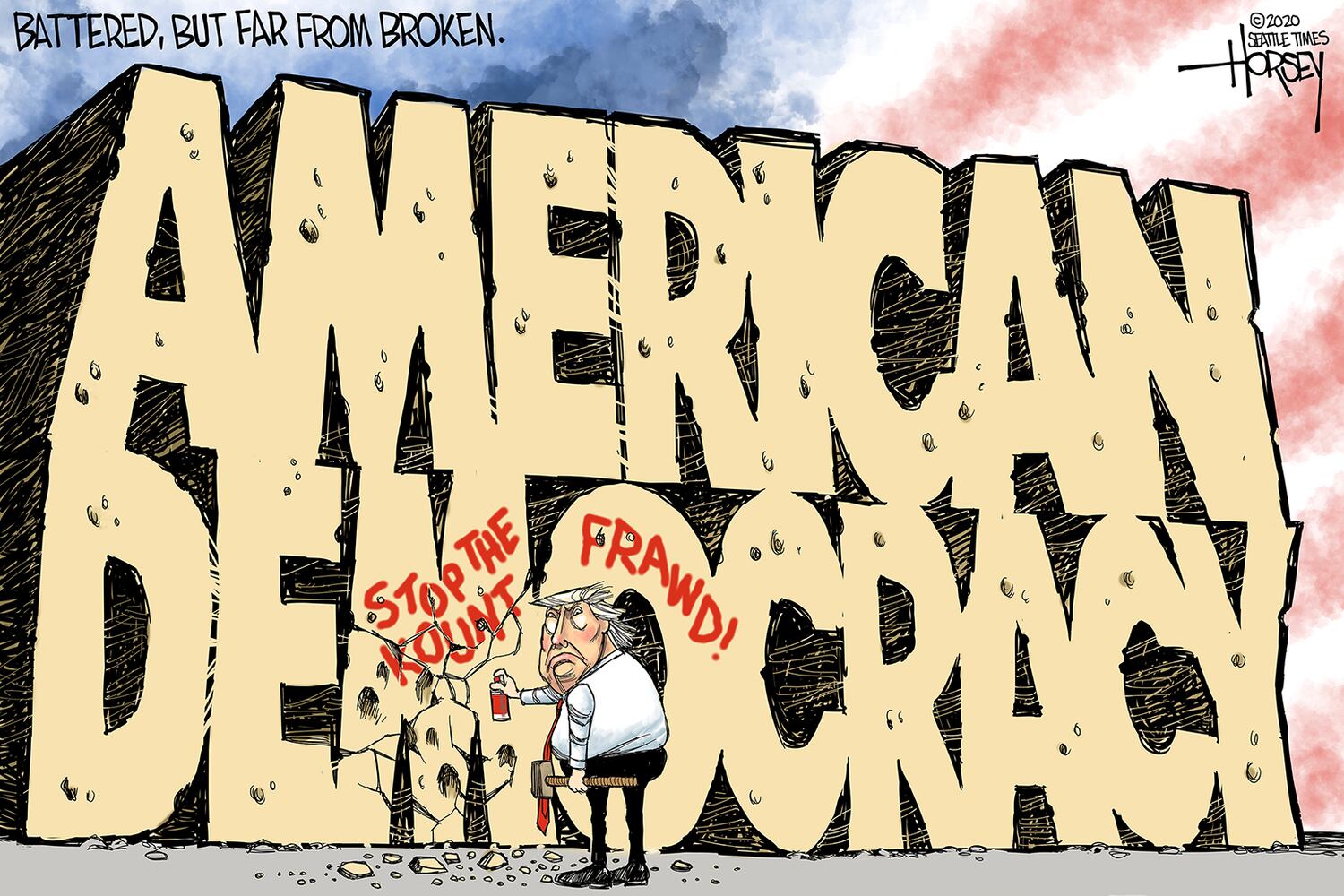 Week in cartoons: Democracy, Alex Trebek and more
