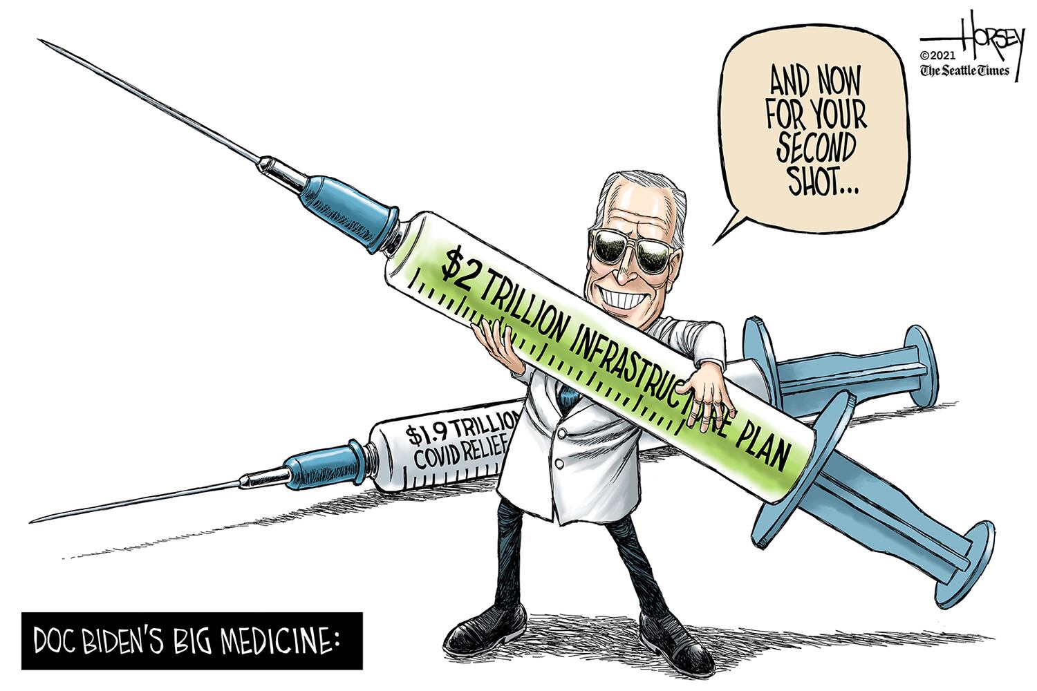 Week in cartoons: Gun control, infrastructure plan and more