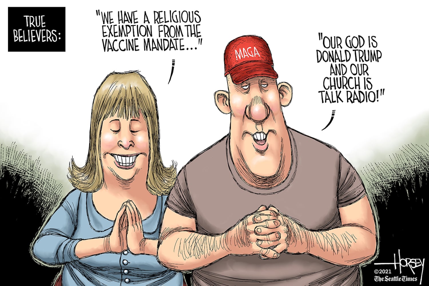 Week in cartoons: Religious exemptions, California recall and more