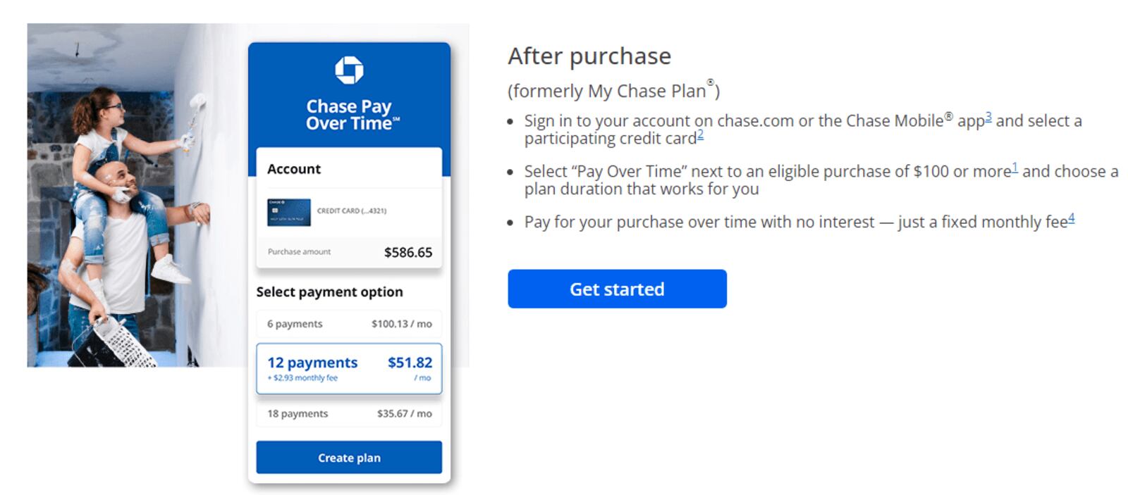 Chase Pay Over Time promotional information