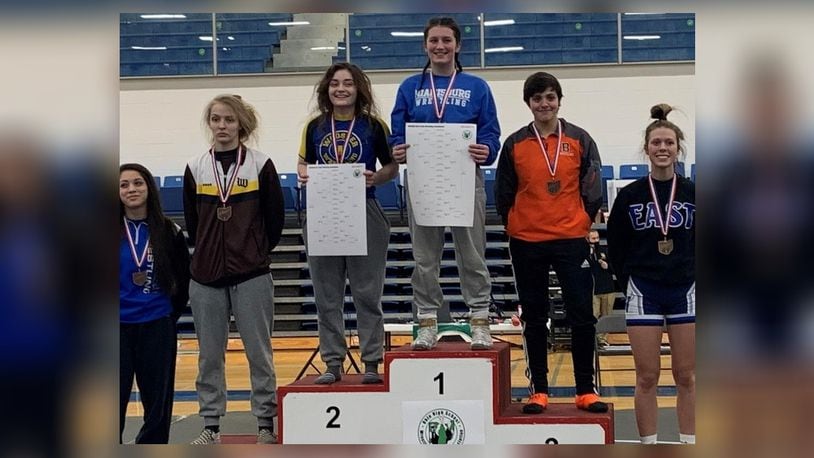 Miamisburg sophomore Cassia Zammit won a state title at the Ohio High School Wrestling Coaches Association girls state championships. CONTRIBUTED