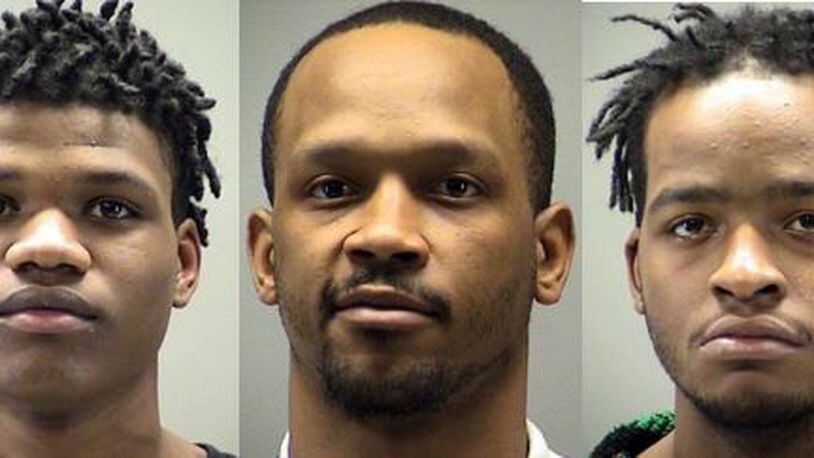 Jairquan Donnell, left, Anthony Young, center, Erutan Young / MONTGOMERY COUNTY JAIL