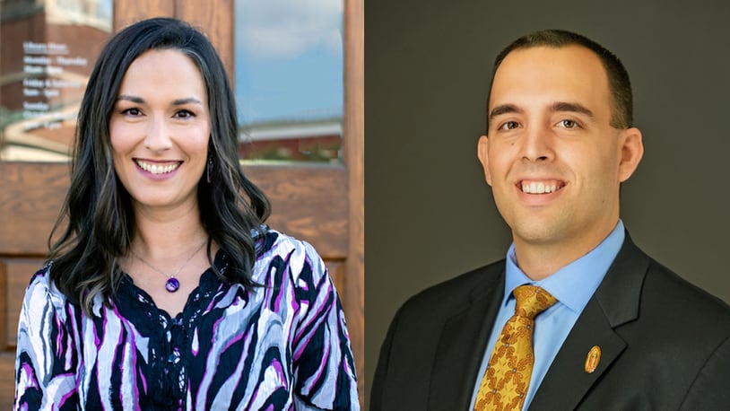 Joy Bennett and Adam Mathews are the candidates for Ohio's 56th Statehouse district in the November 2022 election.