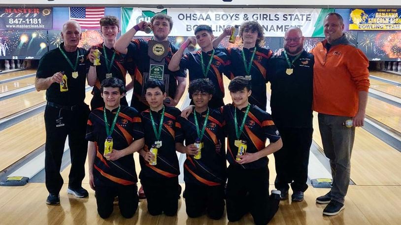 The Beavercreek High School boys bowling team won its second state title in three years on Friday in Columbus. CONTRIBUTED