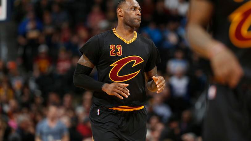 Cleveland Cavaliers forward LeBron James (23) in the second half of an NBA basketball game Tuesday, Dec. 29, 2015, in Denver. Cleveland won 93-87. (AP Photo/David Zalubowski)