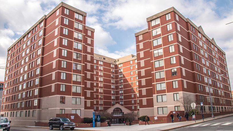 Pictured: Howard University campus housing. Howard University President Wayne A. I. Frederick said pet owners should not bring their animals to the historically black university's private areas.