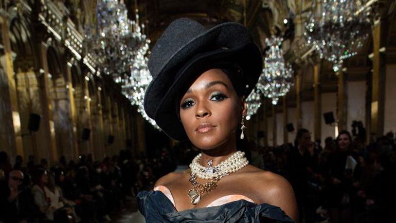 Actress and singer Janelle Monae attends the Vivienne Westwood fashion collection during Women's fashion week Fall/Winter 2020/21 presented in Paris, Saturday, Feb. 29, 2020.