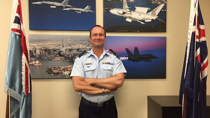 Wing Commander Andy State of Australia serves as chairman of the Foreign Liaison Officers, part of the Air Force Life Cycle Management Center’s Air Force Security Assistance and Cooperation Directorate, headquartered at Wright-Patterson Air Force Base. (Skywrighter photo/Amy Rollins)