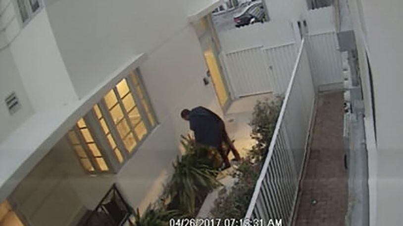 Surveillance footage shows a hotel employee shooting a cat with a crossbow (WPLG)
