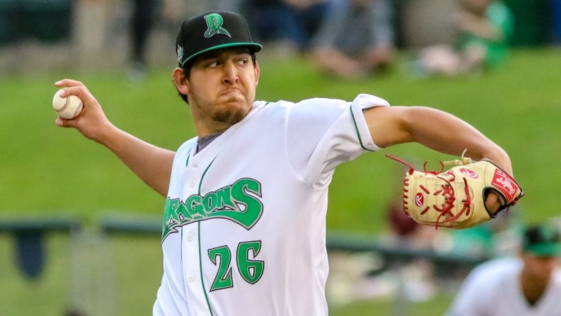 Dayton Dragons pitcher Ricky Salinas was recently named the Cincinnati Reds Pitcher of the Month for June. The 25th round pick from Rice went 2-0 in five starts with a 1.03 earned run average and 22 strikeouts. CONTRIBUTED PHOTO BY MICHAEL COOPER